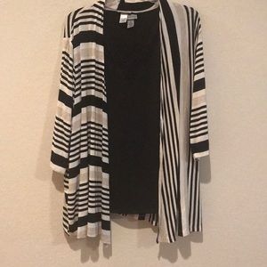 3X Plus Size Black:White 2 Pieces